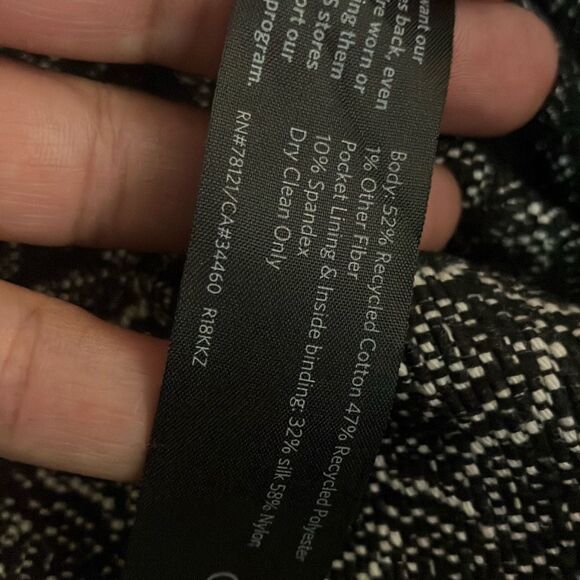 Eileen Fisher Jacquard Flight Jacket Womens XL Black Bone Full Zip #422 - Picture 11 of 14